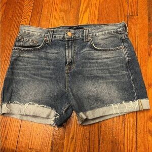 J.‎ Brand Relaxed Denim Blue Women's Cutoff Rolled Hem Shorts, Stellar Wash 26